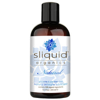 Sliquid Organics natural aloe lubricant bottle, black cap, 8.5 fl oz label