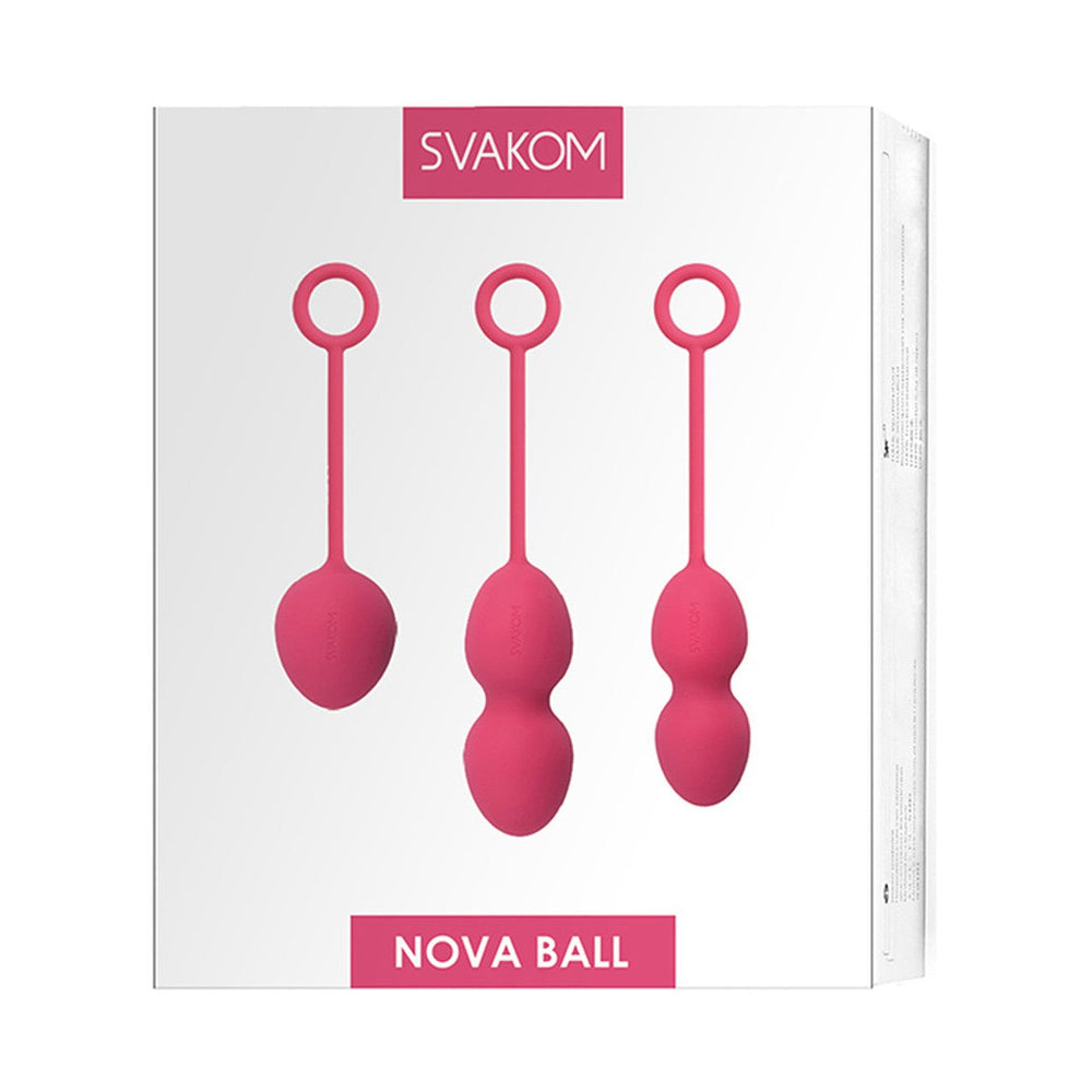 SVAKOM Nova Weighted Kegel Exercise Ball Set - Plum Red (3 Pack)
