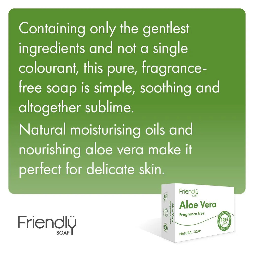 Friendly Soap Aloe Vera Natural Soap (Fragrance-Free)