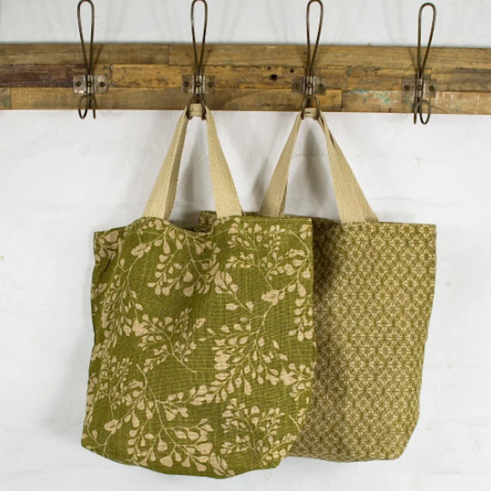 Reusable Shopping Bag - Jute Grocer Protea Charcoal