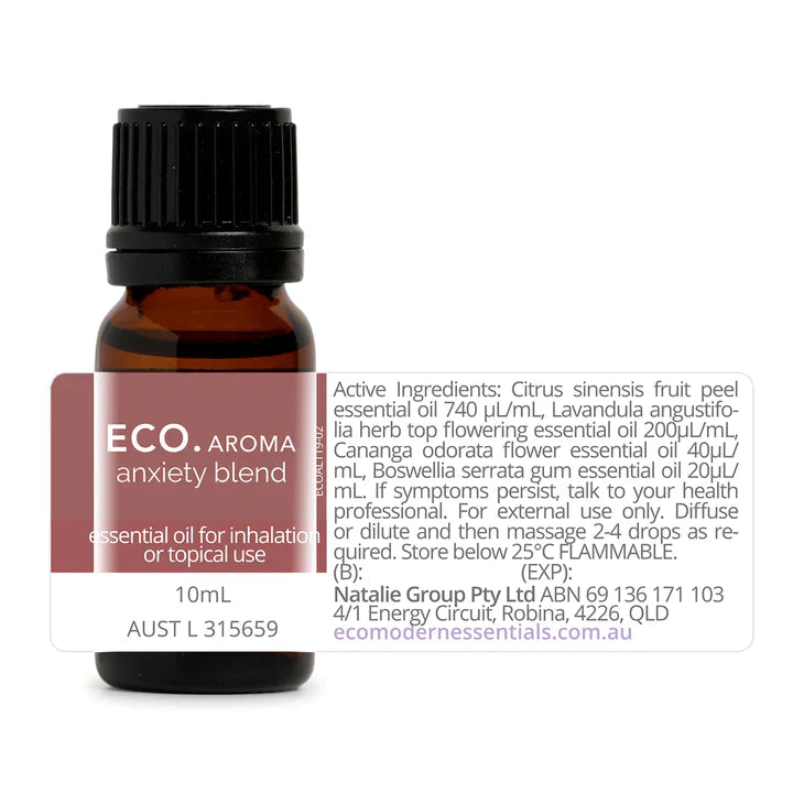 Eco Aroma Essential Oil Blend - Anxiety (10ml)