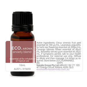 Eco Aroma Essential Oil Blend - Anxiety (10ml)