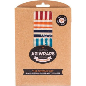 Apiwraps 可重复使用蜂蜡包装 - Apiwrap 套装（4 件装 - S、M、L、XL）