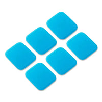 Set of six blue square gel electrode pads for TENS and heating pad replacement