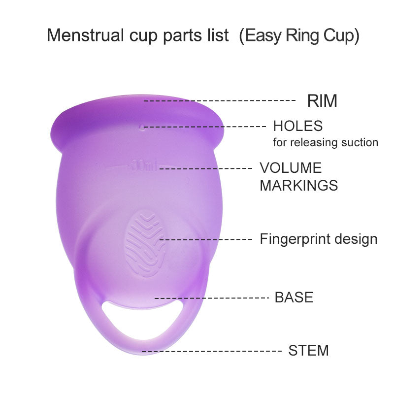 FOLIO Reusable Menstrual Cup with Loop Stem - Blue