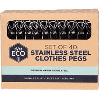 Ever Eco stainless steel clothes pegs, set of 40 in retail box