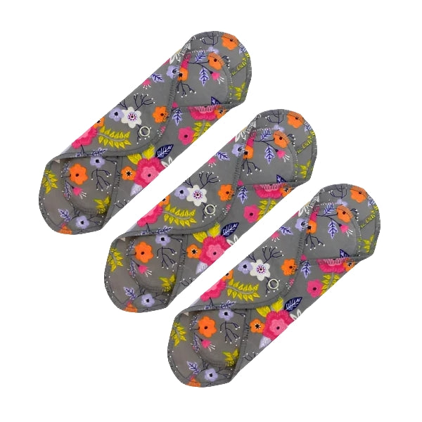 GLADRAGS Reusable Cotton Cloth Pad - Day (3 Pack) - Wildflower