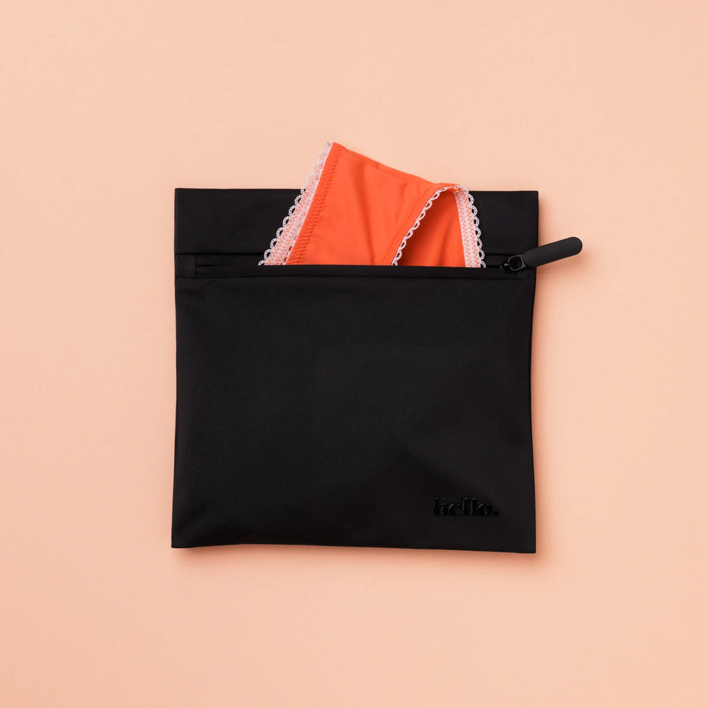 HELLO Waterproof Period Wet Bag - Black