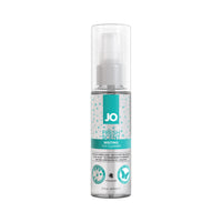 Misting toy cleaner bottle with teal label and Jo Fresh Scent branding, 60 ml