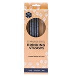 Stainless Steel Straws & Cleaning Brush - Straight (4 Pack)-out & about-MintEcoShop