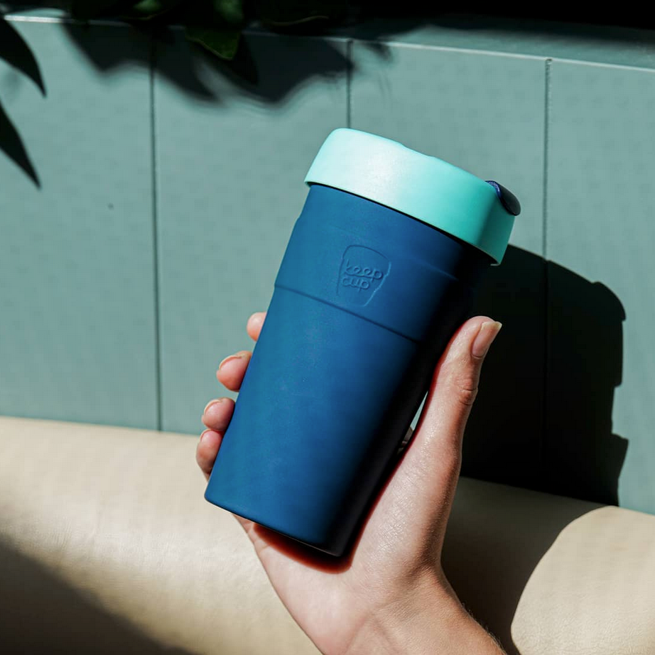 KeepCup Stainless Steel Thermal Coffee Cup - Large 16oz Turquoise/Blue (Australis)