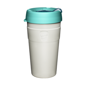 KeepCup Stainless Steel Thermal Coffee Cup - Large 16oz Turquoise/White (Nebula)