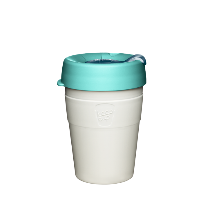 KeepCup Stainless Steel Thermal Coffee Cup - Medium 12oz Turquoise/White (Nebula)