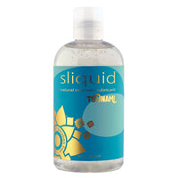 Water-based intimate lubricant bottle with Sliquid Tsunami teal front label