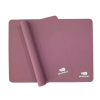Pink reusable non-stick silicone baking mat (2 pack) with Wombat logo