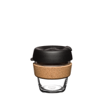 KeepCup Reusable Coffee Cup - Brew Glass & Cork - Extra Small 6oz (Black)