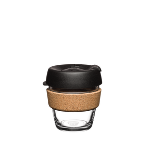 KeepCup Reusable Coffee Cup - Brew Glass & Cork - Extra Small 6oz (Black)