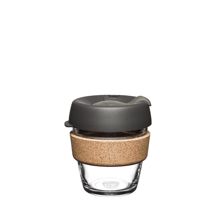 KeepCup Reusable Coffee Cup - Brew Glass & Cork - Extra Small 6oz Grey (Nitro)