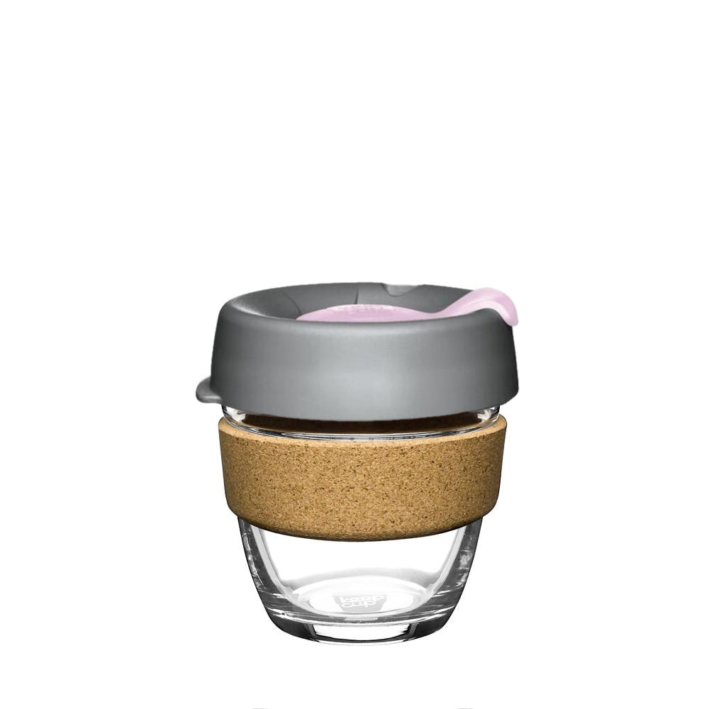 KeepCup Reusable Coffee Cup - Brew Glass & Cork - Small 8oz Grey (Myrtle)