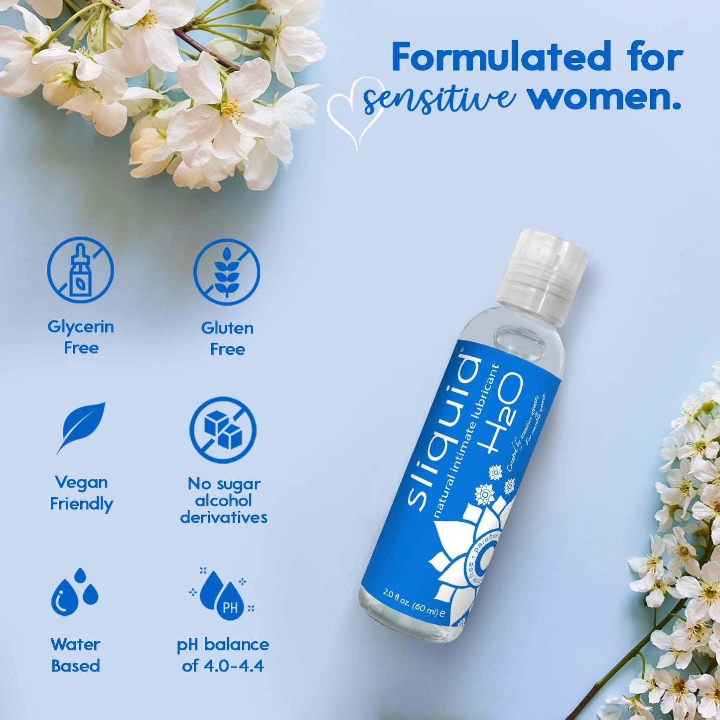Sliquid H2O Natural Water-Based Intimate Lubricant (60ml) PeriodShop Sliquid H2O Natural Water-Based Intimate Lubricant (60ml) PeriodShop
