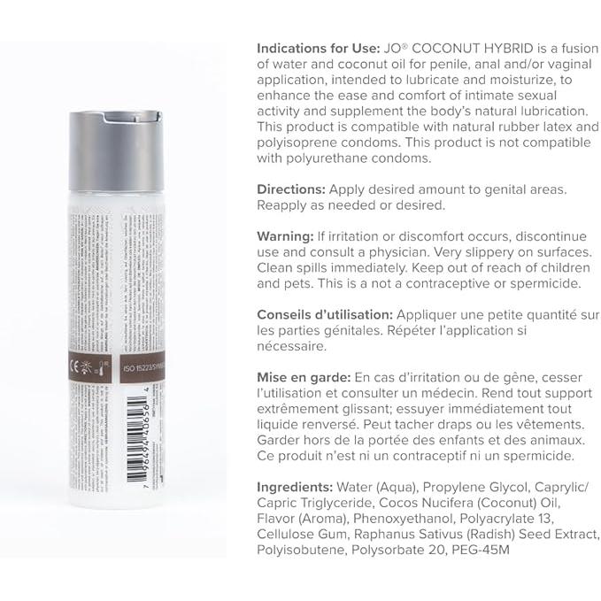 Jo Coconut Oil and Water Hybrid Lubricant (240ml) PeriodShop Jo Coconut Oil and Water Hybrid Lubricant (240ml) PeriodShop