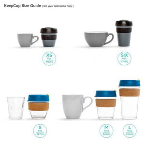 KeepCup Reusable Coffee Cup - Brew Glass & Cork - Extra Small 6oz Grey (Nitro)