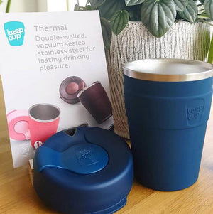 KeepCup Stainless Steel Thermal Coffee Cup - Large 16oz Blue (Spruce)