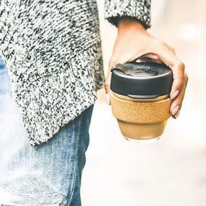 KeepCup Reusable Coffee Cup - Brew Glass & Cork - Small 8oz Brown (Almond)