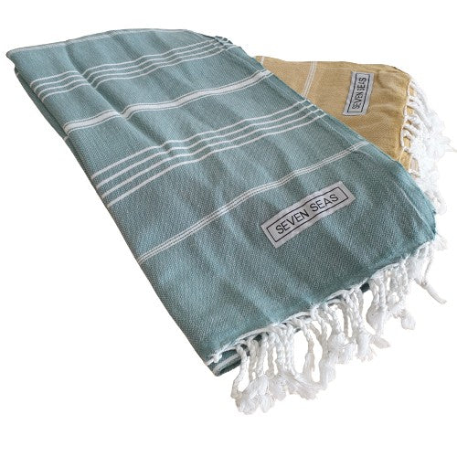 Seven Seas Turkish Towel / Sarong - Classic Vintage - Marine Mint Green