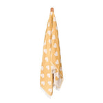 Seven Seas Turkish Towel / Sarong - Premium Hearts - Mustard Yellow