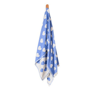 Seven Seas Turkish Towel / Sarong - Premium Hearts - Royal Blue