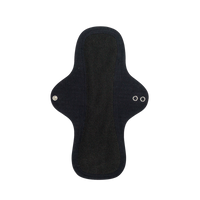 Dark navy reusable cloth overnight pad with snap buttons