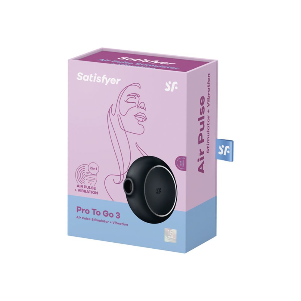 SATISFYER Pro To Go 3: Air Pulse Stimulator + Vibrator - Black