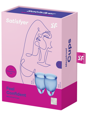 
            
                Load image into Gallery viewer, SATISFYER Menstrual Cup with Loop Stem - Dark Blue (2 Pack)
            
        