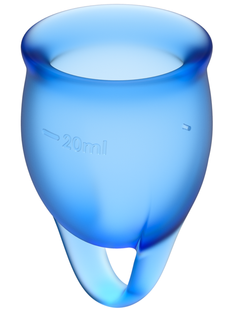 SATISFYER Menstrual Cup with Loop Stem - Dark Blue (2 Pack)