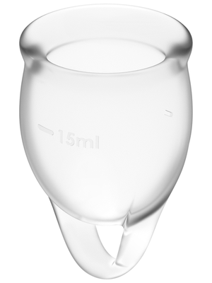 SATISFYER Menstrual Cup with Loop Stem - Clear (2 Pack)