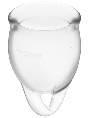 SATISFYER Menstrual Cup with Loop Stem - Clear (2 Pack)