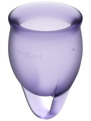 SATISFYER Menstrual Cup with Loop Stem - Lilac Purple (2 Pack)