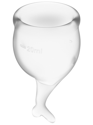 SATISFYER Menstrual Cup with Mermaid Stem - Clear (2 Pack)