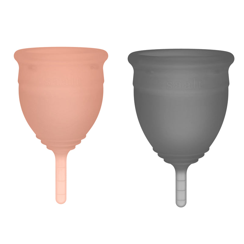 Saalt Menstrual Cup Duo Pack Soft - Small Desert Blush & Regular Mist Grey