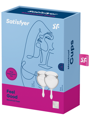 SATISFYER Menstrual Cup with Tab Stem - Clear (2 Pack)