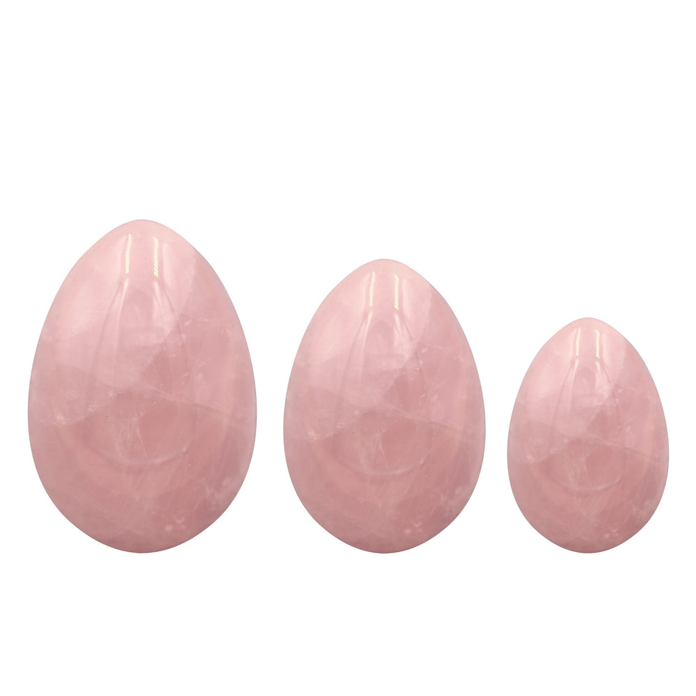 PRECIOUS GEMS Yoni Egg Set - Rose Quartz Undrilled (Set of 3)