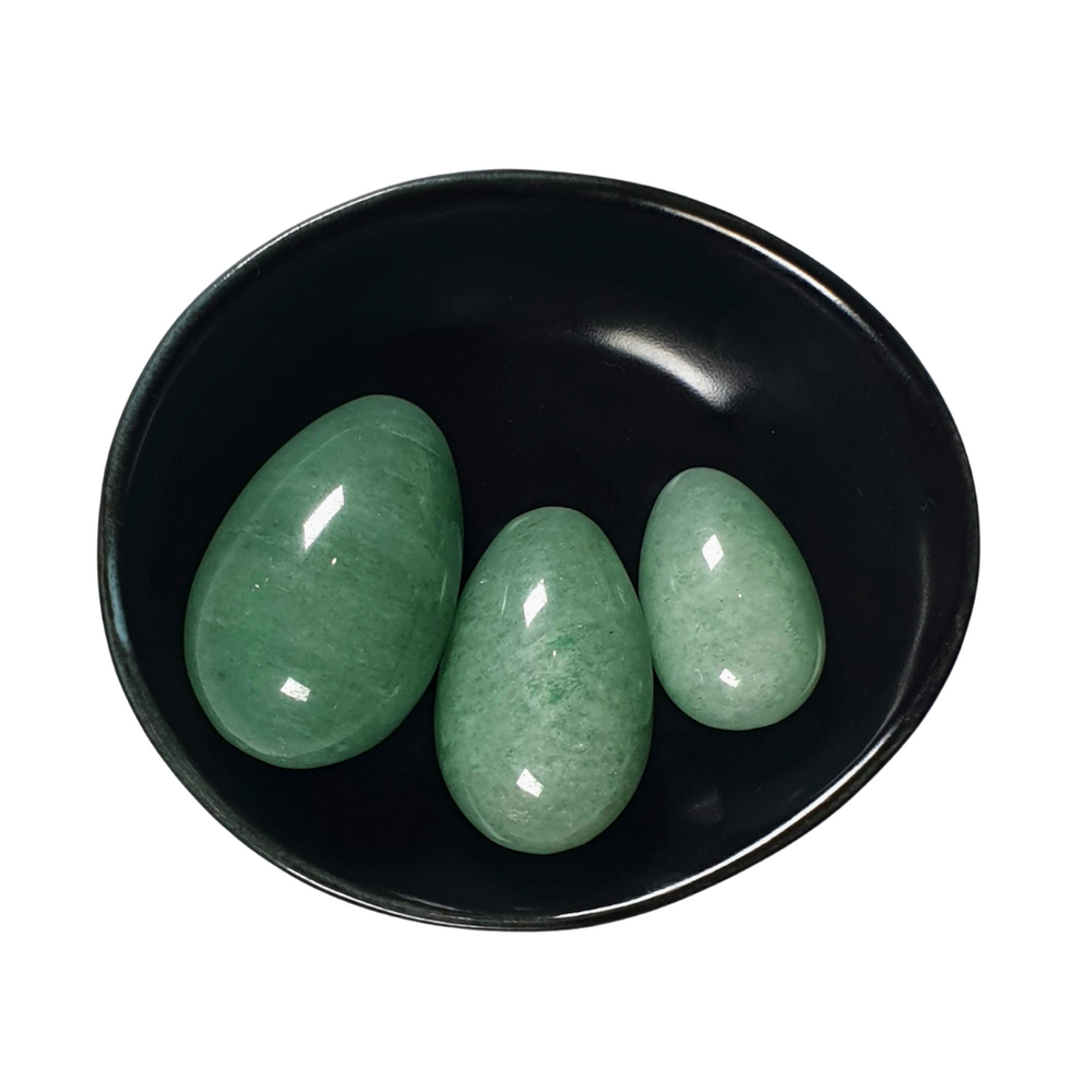 PRECIOUS GEMS Yoni Egg Set - Green Aventurine Undrilled (Set of 3)