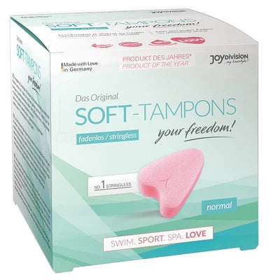 JOYDIVISION Soft-Tampons Normal I 50 Pieces I Wireless Tampons for Sports,  Swimming and Spa I Menstrual Sponges Ultra Soft I Easy to Insert and Take