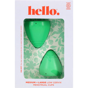 HELLO Menstrual Cup Double Box - Low Cervix
