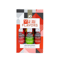 Jo water-based lubricant triple pack flavors box with three H2O flavor bottles